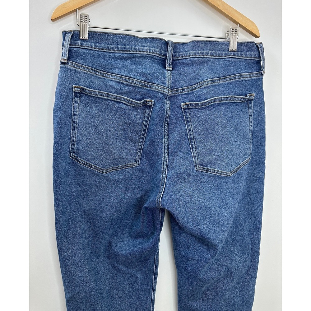 J.Crew 2024 Essential Straight All Day Stretch Jeans Raw Hem Blue Denim Size 31 - Picture 9 of 11